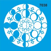 Ay Ve Güneş Deseni Stencil Boyama Şablonu - StencilSepeti