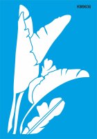 Tropikal Duvar Deseni Stencil Boyama Şablonu - StencilSepeti