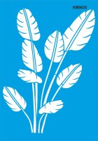 Tropikal Duvar Deseni Stencil Boyama Şablonu - StencilSepeti