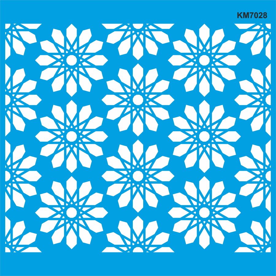 Geometrik Duvar Deseni Stencil Boyama Şablonu - 1