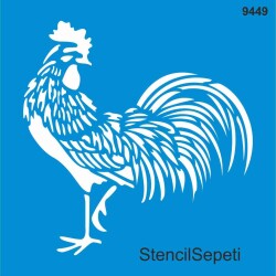 Horoz Deseni - Stencil Boyama Şablonu - StencilSepeti