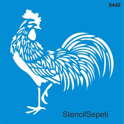 Horoz Deseni - Stencil Boyama Şablonu - 1