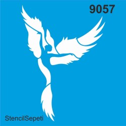 Kanatlı Melek - Stencil Boyama Şablonu - StencilSepeti