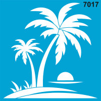 Palmiyeler Stencil Boyama Şablonu - StencilSepeti