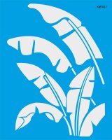 Tropikal Yaprak Deseni Stencil Boyama Şablonu - StencilSepeti