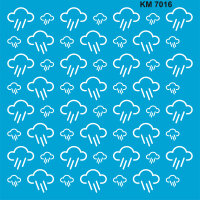 Yağmur Bulutları Stencil Boyama Şablonu - StencilSepeti