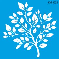 Yapraklı Duvar Deseni - Stencil Boyama Şablonu - StencilSepeti