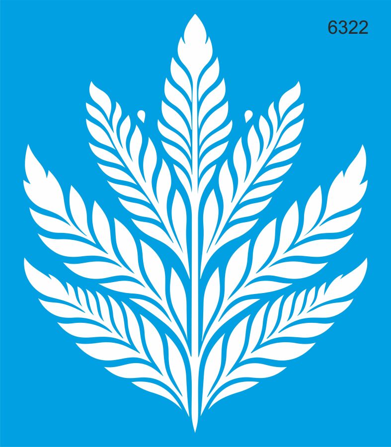 Yapraklı Duvar Deseni Stencil Boyama Şablonu - 1