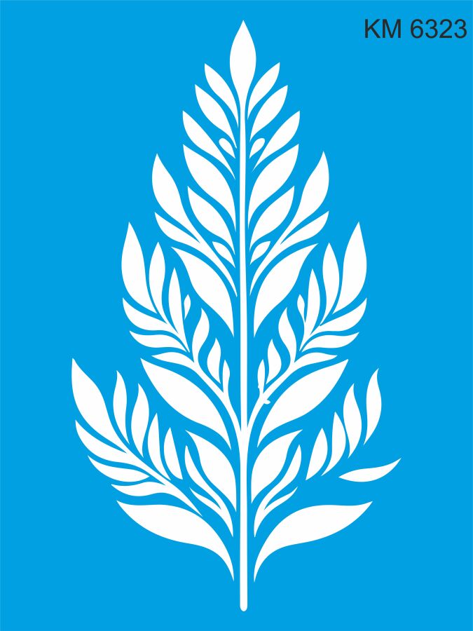 Yapraklı Duvar Deseni Stencil Boyama Şablonu - 1