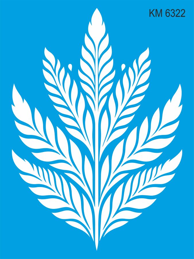 Yapraklı Duvar Deseni Stencil Boyama Şablonu - 1